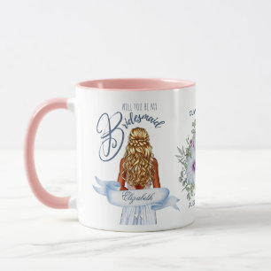 Caneca Você Será Minha Dama de Honra Proposta de Cabelo L