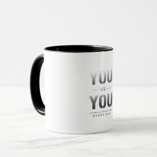 Caneca Você vs Você Todos os Dias Motivação de Fitness