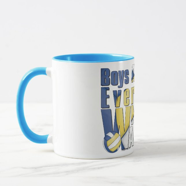 Caneca Voleibol de Waterboy em azul e amarelo (Esquerda)