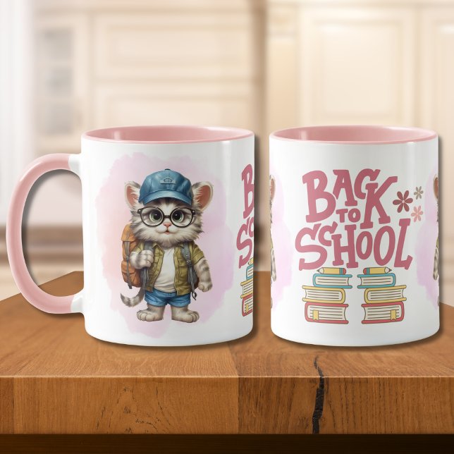 Caneca Volta Adorável À Mochila De Visto De Gatos Na Esco (Criador carregado)