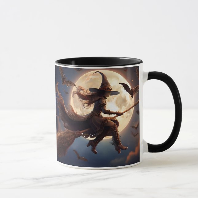 Caneca Voo à Lua das Bruxas de Bruxas Steampunk (Direita)