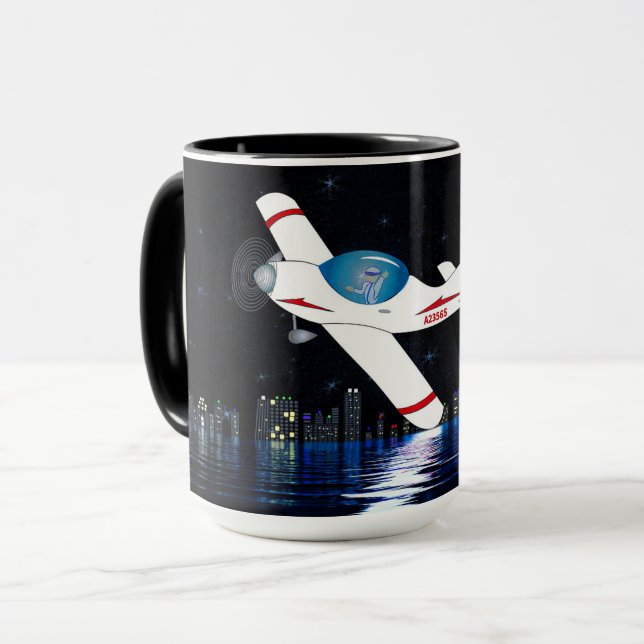 Caneca Voo Voo Alto Alcance Noite de Avião Sonho (Frente Esquerda)