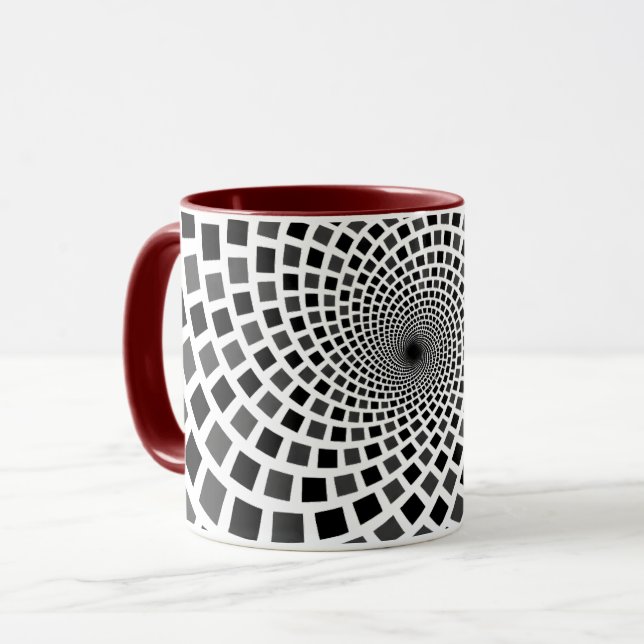 Caneca Vórtice Quadrado Monocromático (Frente Esquerda)