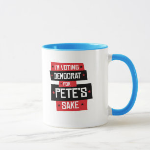 Caneca Votando Democrata por causa do Pete