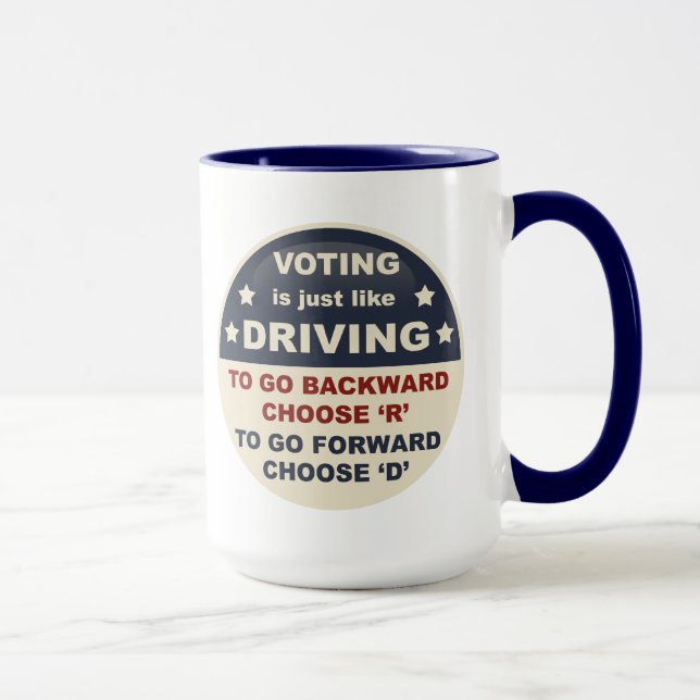 Caneca Votar é apenas como a condução (Direita)