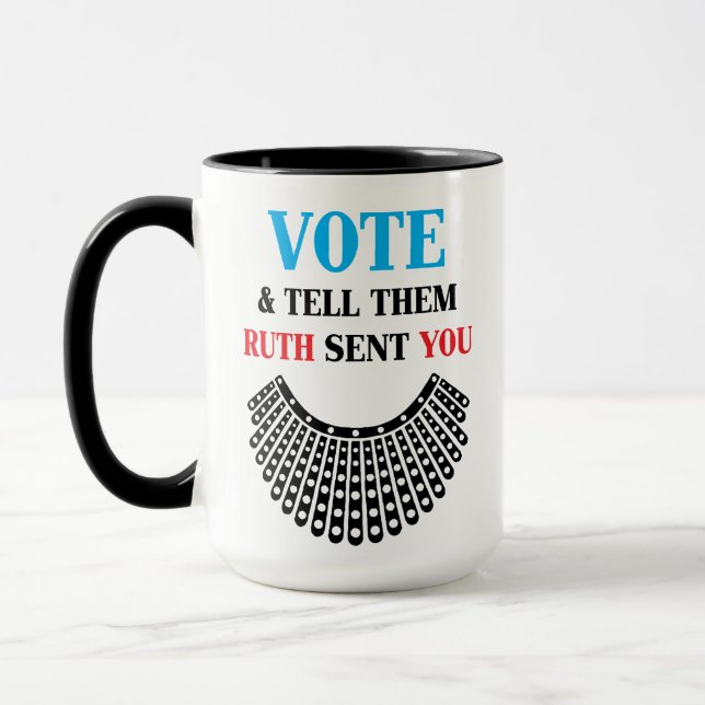 Caneca Vote e Diga A Eles Que Ruth Te Enviou (Esquerda)