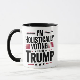 Caneca Voto Holisticamente para a Eleição Trump Kamala