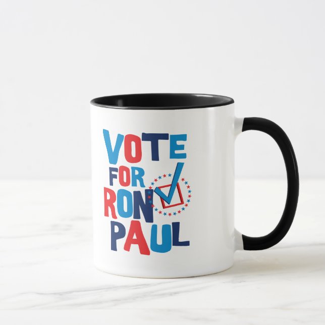 Caneca Voto para a eleição 2012 de Ron Paul (Direita)