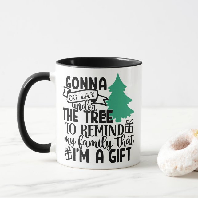 Caneca Vou deitar debaixo da árvore porque sou um present (Com Donut)