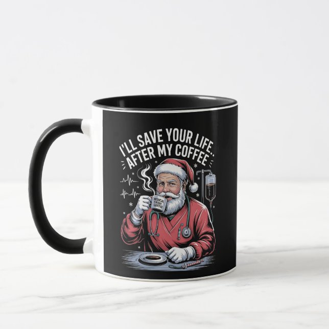 Caneca Vou Salvar Sua Vida Depois Do Meu Café De Natal (Esquerda)