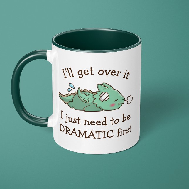 Caneca Vou Superar Isso Dramático Fofo Engraçado Bebê Dra (Criador carregado)