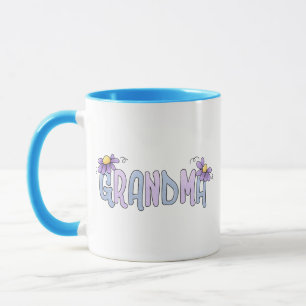 Caneca Vovó das Flores da primavera