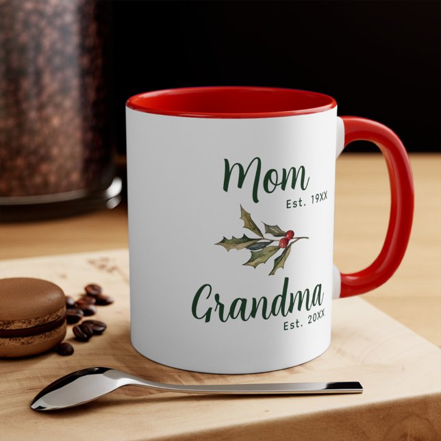 Caneca Vovó Natal Feriado de Guarda-Férias (Mom to Grandma Christmas Coffee Mug)