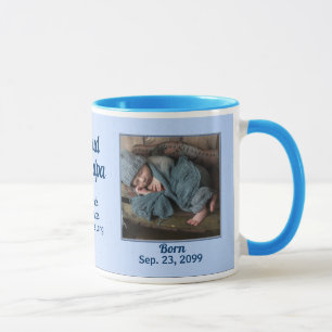Caneca Vovô Novo Bebê Azul Foto