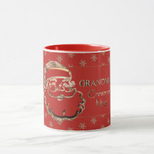Vovó Papai noel de Mug Grafo Vermelho Dourado Eleg