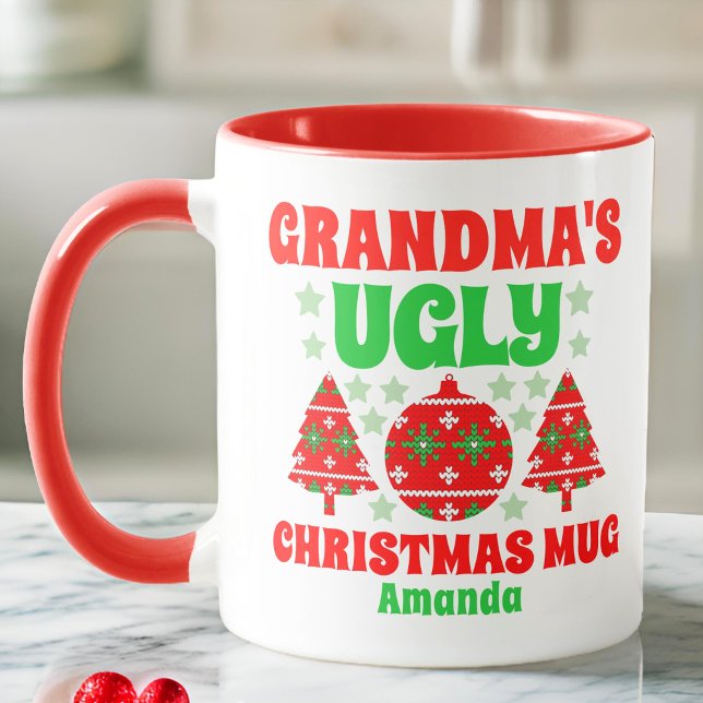 Caneca Vovó personalizada doce de Natal feio (Criador carregado)