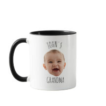 Vovó Personalizada Moderna Mug, Cara De Bebê Perso