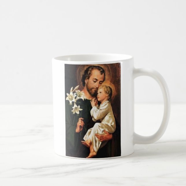 Caneca w/prayer de St Joseph no reverso (Direita)