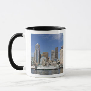 Caneca WA, Seattle, panorama de Seattle com balsa