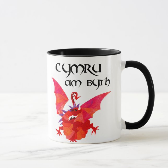 Caneca 'Wales Forever!' Caneca: Dragão Vermelho (Direita)