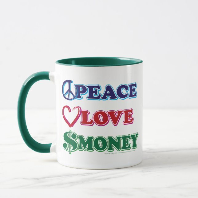 Caneca Wall Street/Peace Love Money (Esquerda)