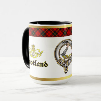 Caneca Wallace Clan Badge Tartan w/Gold Rim