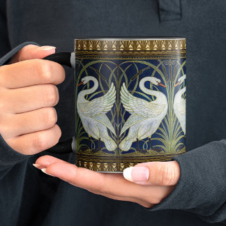 Caneca Walter Crane Dois Swans Art Nouveau Vintage Decor