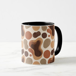Caneca Warm Neutral Abstract Mug – Modern Organic Pattern