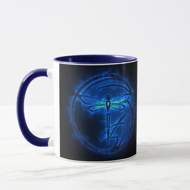 Caneca Warner Noturno - Dragonfly Blue Flames - Mug (Esquerda)