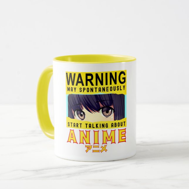 Caneca WarningPode Começar A Falar De Anime De Forma Espo (Frente Esquerda)