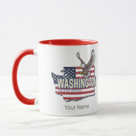 Caneca Washington State United States Map USA Souvenir