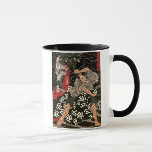 Caneca Watanabe Tsuna Lutando Demônio, 歌 川 国 芳