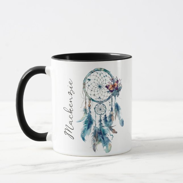 Caneca Watercolor Boho Dreamcatcher (Esquerda)