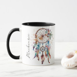 Caneca Watercolor Boho Dreamcatcher