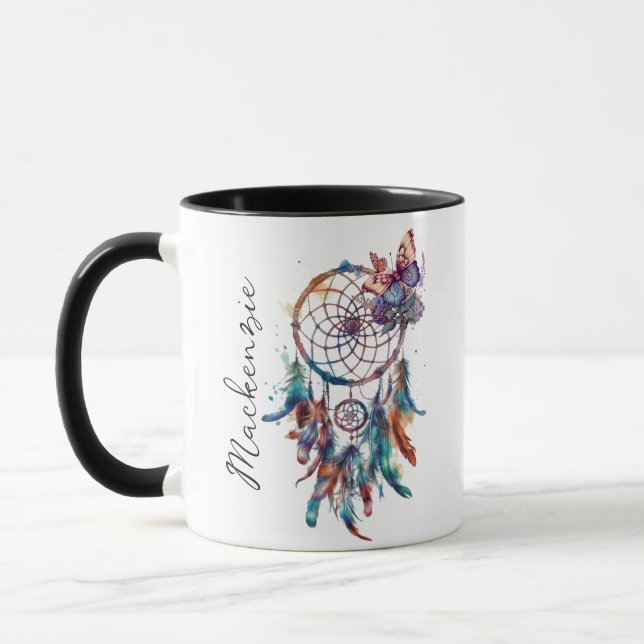 Caneca Watercolor Boho Dreamcatcher (Esquerda)