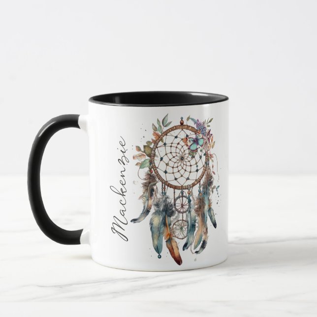 Caneca Watercolor Boho Dreamcatcher (Esquerda)