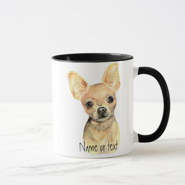 Caneca Watercolor Chihuahua, Pet Dog Animal (Direita)