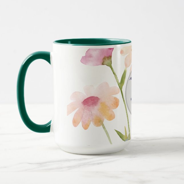 Caneca watercolor flower editable (Esquerda)