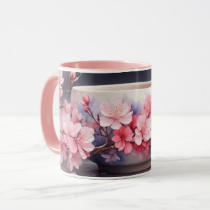 Caneca Watercolor Sakura Cherry Blossom Mug