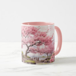 Caneca Watercolor Sakura Cherry Blossom Tree Mug