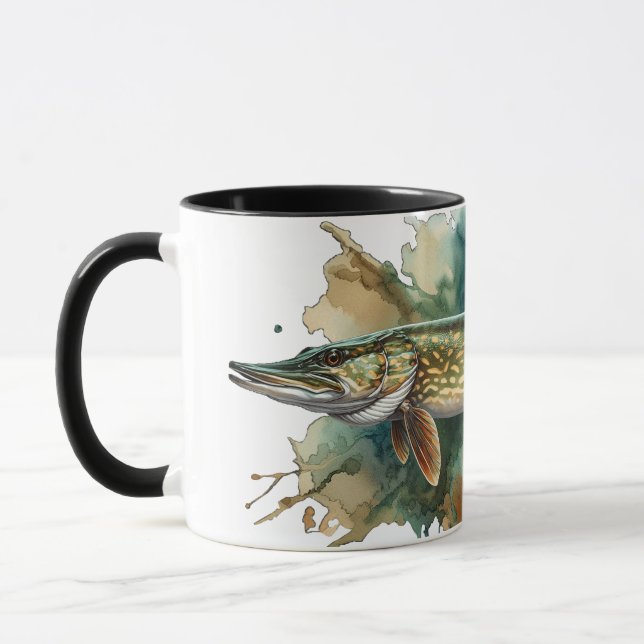 Caneca Watercolor Series: Pike (Esquerda)