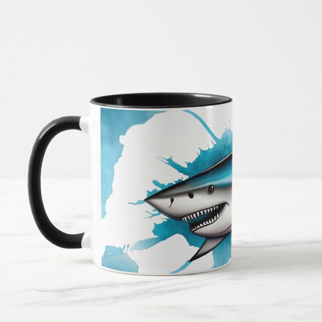 Caneca Watercolor Series: Shark (Esquerda)