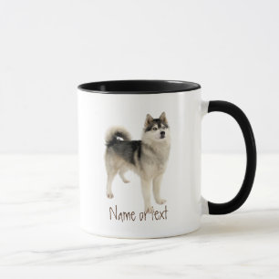 Caneca Watercolor Siberian Husky Malemute Dog Pet Persona