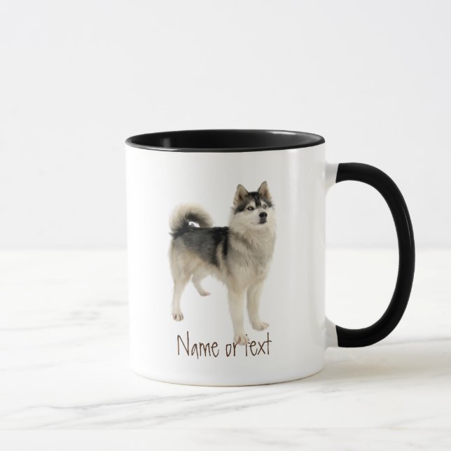 Caneca Watercolor Siberian Husky Malemute Dog Pet Persona (Direita)