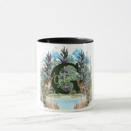 Caneca Watercolor Veer Personalizado Monograma - Letra G