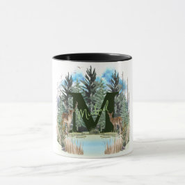 Caneca Watercolor Veer Personalizado Monograma - Letra M