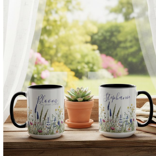 Caneca Watercolor Wildflower Meadow "Bloom" (Watercolor Wildflower Meadow "Bloom" Mug)