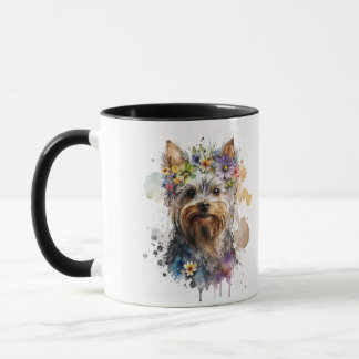 Caneca Watercolor Yorkshire Terrier Pet Dog Mug