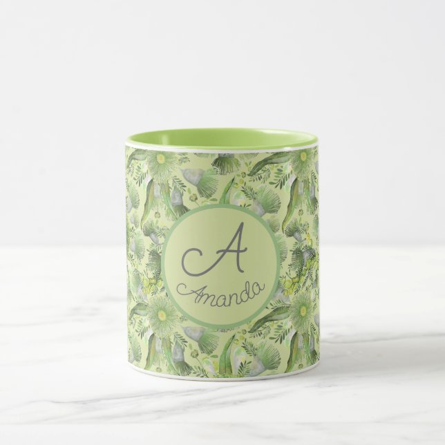 Caneca Wattle Verde Feminina e Blooms do Eucalipto (Centro)