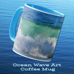 Caneca Wave Ocean Splash Beach Art Mug
